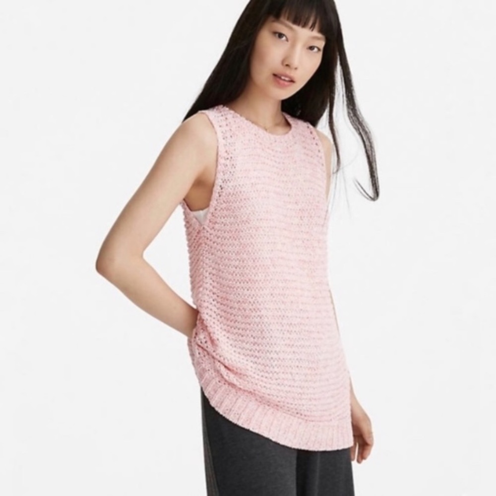 Boho Lou&Grey Pink Crochet knit sleeveless…